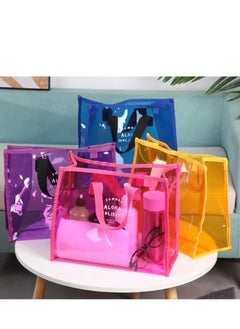 Generic Waterproof Transparent Portable Jelly Bag Summer Large Capacity Handbag Shopping Beach Bag Shoulder Bag  - Image 4
