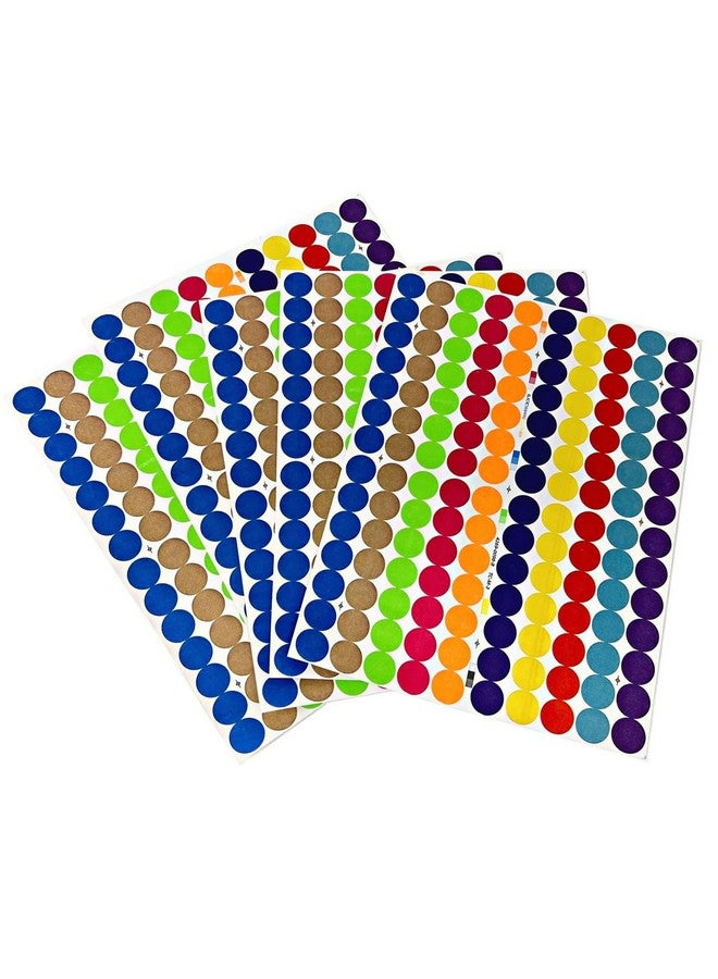 تاج-أه-روم ملصقات نقاط ملونة من Tag-A-Room، 1260 ملصقًا دائريًا بنقاط ملونة، مقاس 3/4 بوصة، للمكاتب والفصول الدراسية والورق وما إلى ذلك، 10 ألوان زاهية، ورقة مقاس 8 1/2 بوصة × 11 بوصة - Image 2