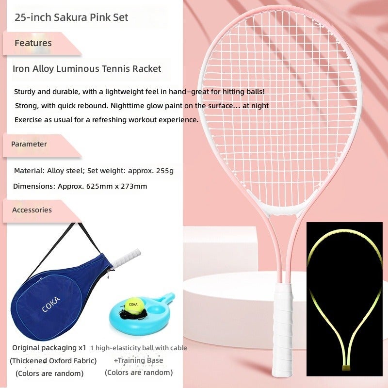 25-Inch Kids' Tennis Racket Set with Ball and Training Tool