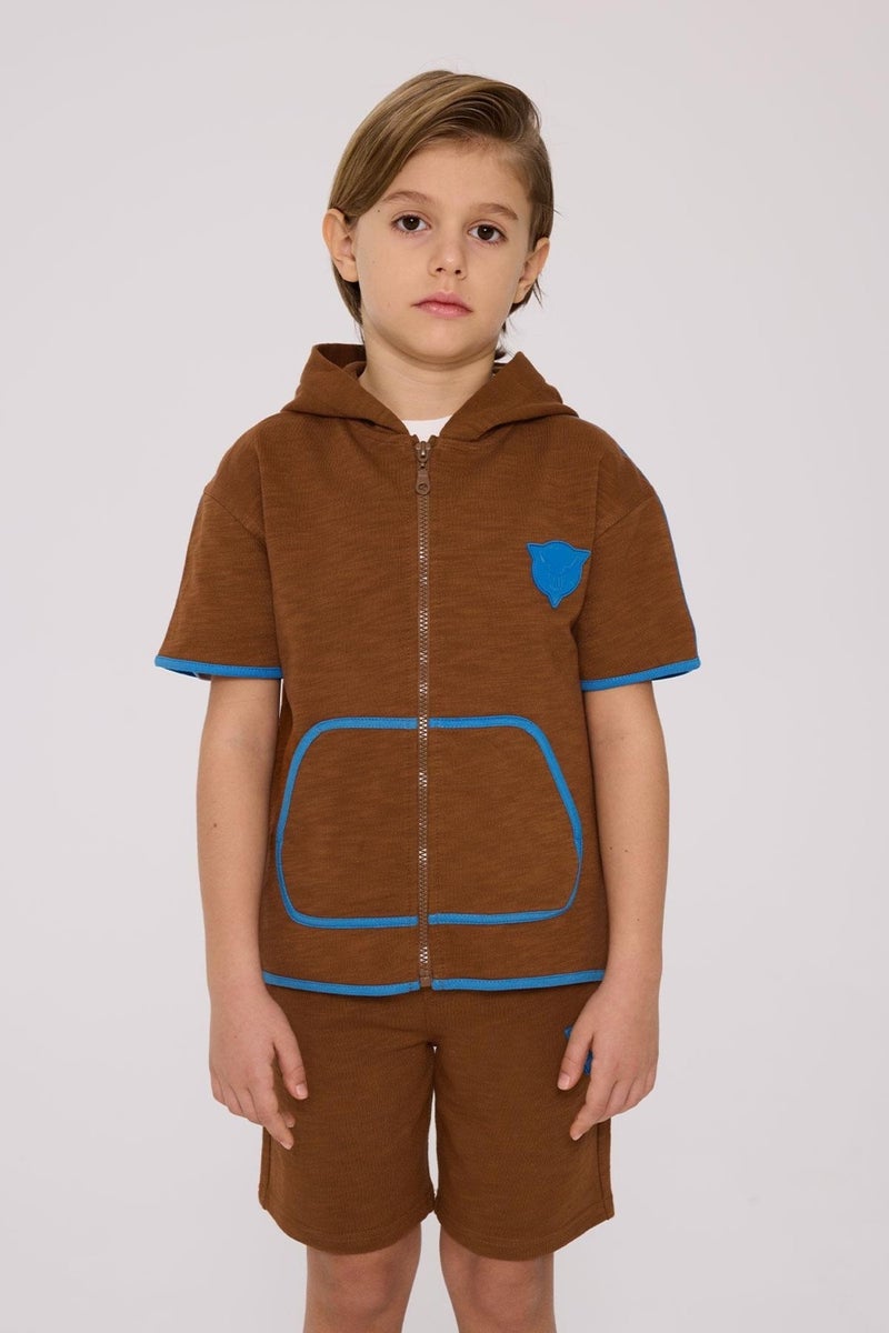 Nebbati Bg Store Boy Brown Tracksuit Top - Image 2