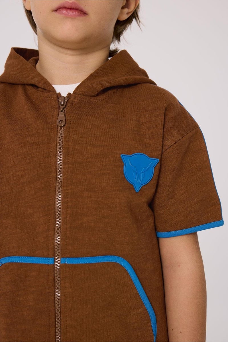 Nebbati Bg Store Boy Brown Tracksuit Top - Image 3