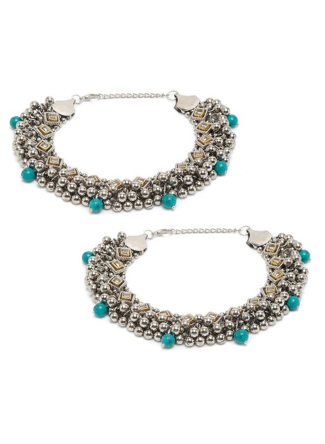 YouBella أنتيبيلا للمجوهرات أساور بايال أنيقة مصنوعة يدويًا من الفضة الألمانية للفتيات والنساء (النمط 3) - Image 1