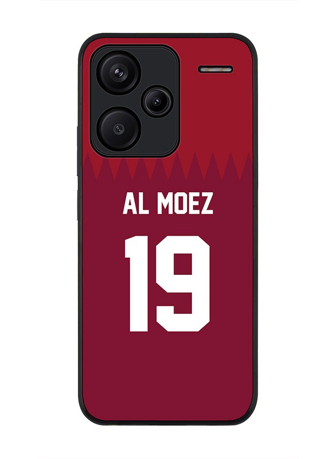 Stylizedd Rugged Black Edge Case for Xiaomi Redmi Note 13 Pro Plus, Slim fit Case Thin Cover -  Football Team - Qatar, Player Name - Al Moez - Image 1