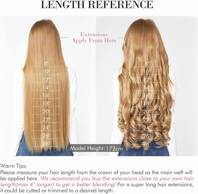 REECHO 20" 1-pack 3/4 Full Head Curly Wave Clips in on Synthetic Hair Extensions Hair pieces for Women 5 Clips 4.6 Oz Per Piece - Dark brown - Image 3