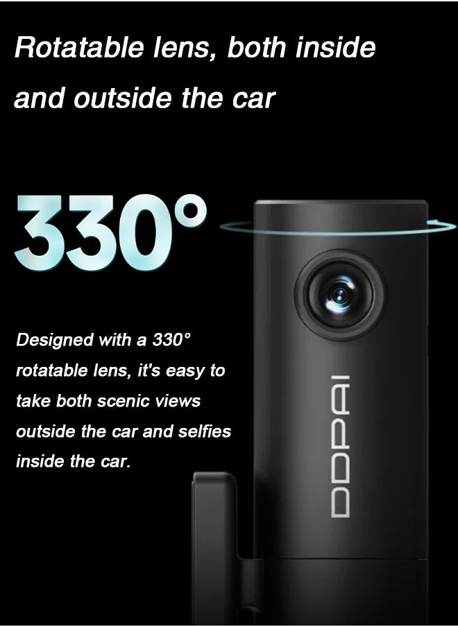 دي دي باي داش كام سيارة HD ميني عالية الوضوح مجانا 64GB بطاقة SD واي فاي تسجيل حلقة المهنية NightVIS كل الطقس موقف سيارات DVR تطبيقات التحكم  - Image 2