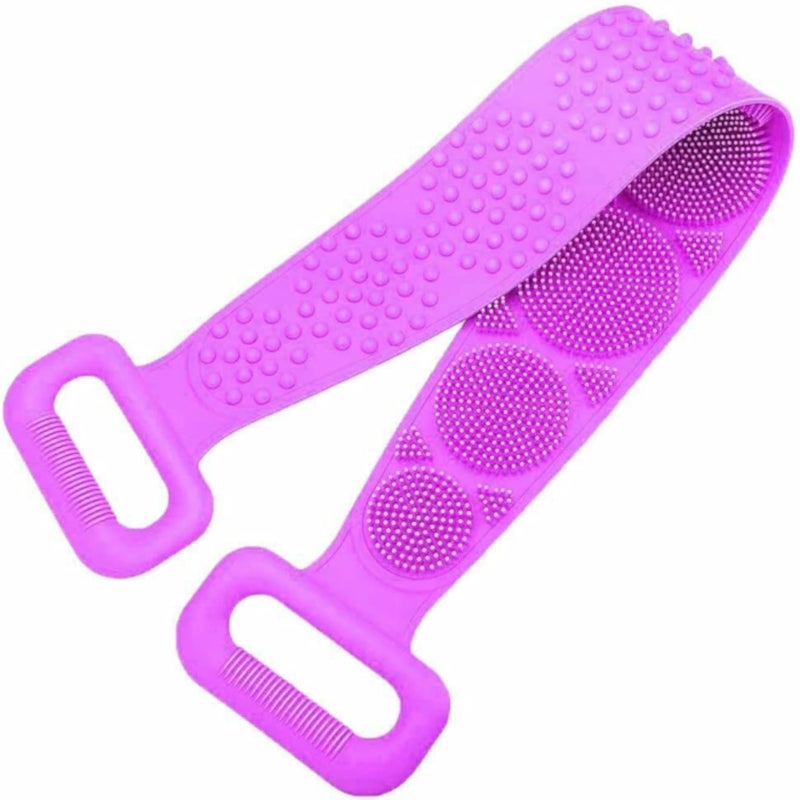 Bath Body Brush Silicon Bath Towels Shower Back Scrubber Exfoliating Bath Brush for Deep Skin Clean Back Brush Long Back Scrubber Belt Soft Massage Body Cleaner Bath Brush for Men Women