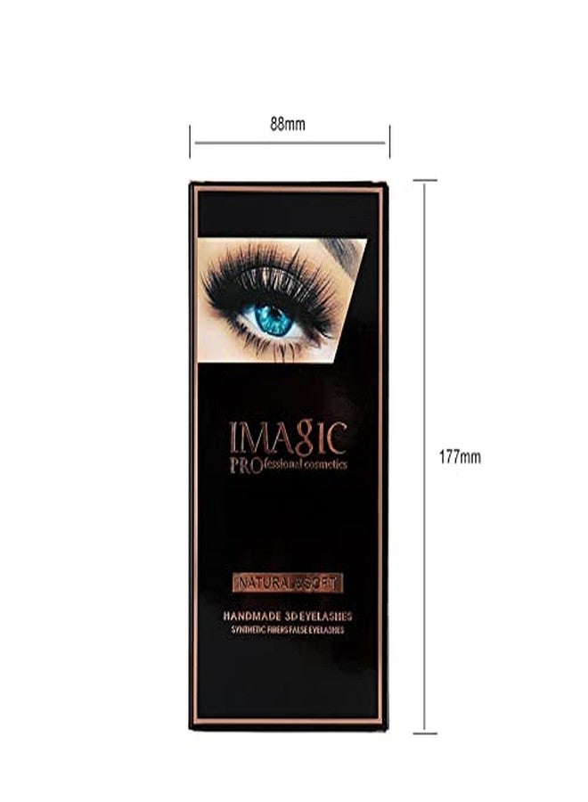 COSLUXE Imagic PROfessional Synthetic Fibers False Eyelashes, Natural & soft 100% Handmade 3D Eyelashes Pack 10 Pairs of 1 box - Image 5