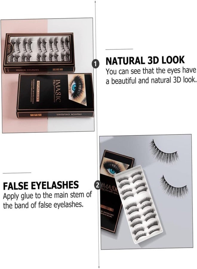COSLUXE Imagic PROfessional Synthetic Fibers False Eyelashes, Natural & soft 100% Handmade 3D Eyelashes Pack 10 Pairs of 1 box - Image 4