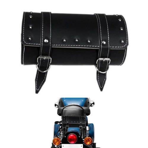 Guance Bike Style Side Saddle Bag Waterproof Round Tool Bag Black for Royal Enfield Classic 350 - Image 2