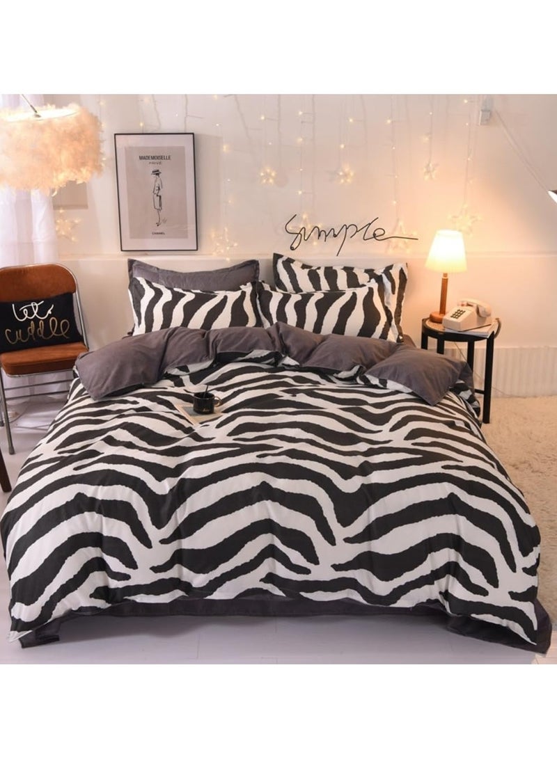 عام “طقم ملاءات من 4 قطع، مجموعة أغطية لحاف ناعمة من القطن، بدون لب، تحتوي على 1 غطاء لحاف بحجم 200 * 230 سم و1 ملاءة و2 غطاء وسادة.” - Image 2