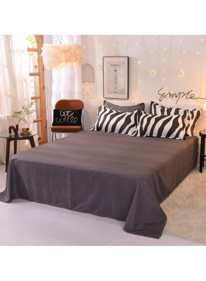 عام “طقم ملاءات من 4 قطع، مجموعة أغطية لحاف ناعمة من القطن، بدون لب، تحتوي على 1 غطاء لحاف بحجم 200 * 230 سم و1 ملاءة و2 غطاء وسادة.” - Image 5