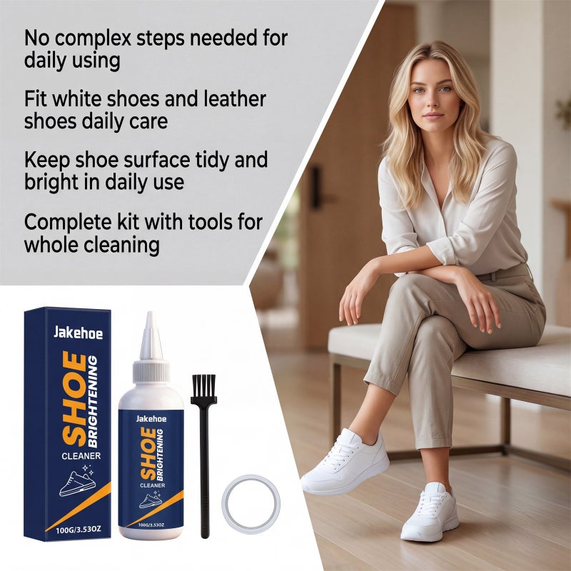 Jakehoe Shoe Brightening Cleaner Gentle Cleaning And Care For Shoe Surfaces, Brightening And Color Protection, A Great Helper For Daily Cleaning - Image 4