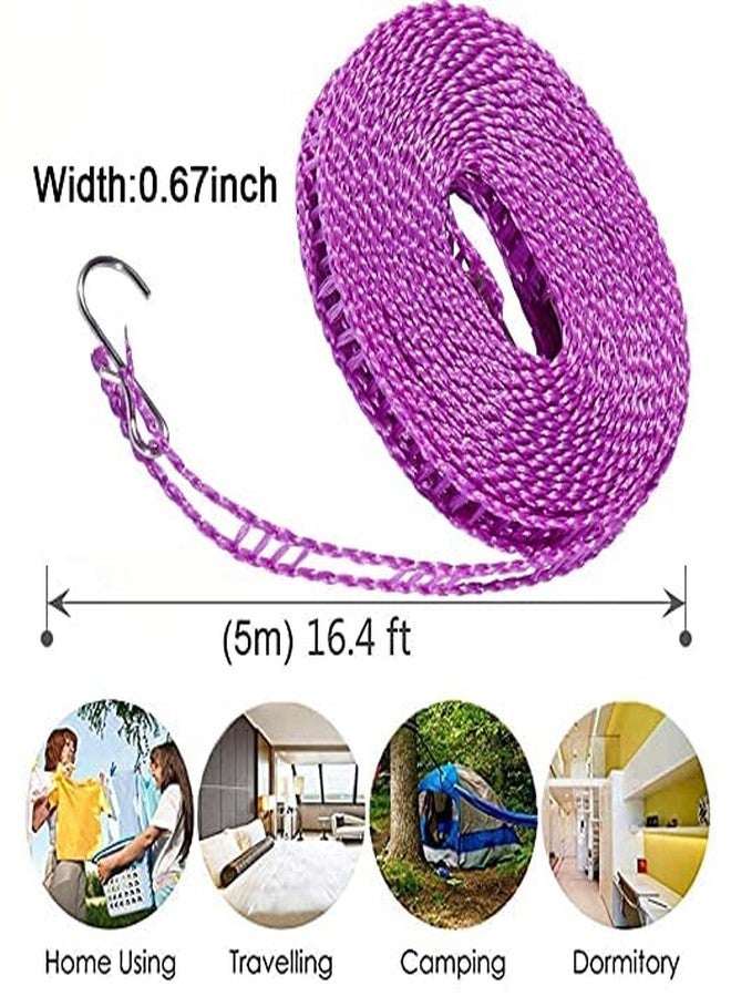 Top Select Clothes Washing Line Drying Nylon Rope with Hooks - Image 3