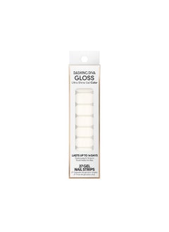 DASHING DIVA Gloss Nail Strips - White Canvas | Uv Free, Chip Resistant, Long Lasting Gel Nail Stickers | Contains 27 Nail Wraps, 1 Prep Pad, 1 Nail File  - Image 1