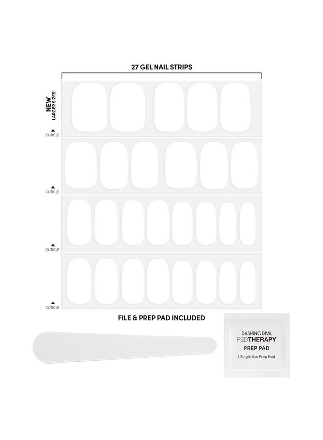 DASHING DIVA Gloss Nail Strips - White Canvas | Uv Free, Chip Resistant, Long Lasting Gel Nail Stickers | Contains 27 Nail Wraps, 1 Prep Pad, 1 Nail File - Image 2