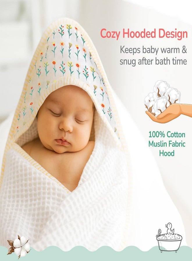 TIDY SLEEP Waffle Design Baby Bath Towel - Ultra Soft, Highly Absorbent Flora - Image 4