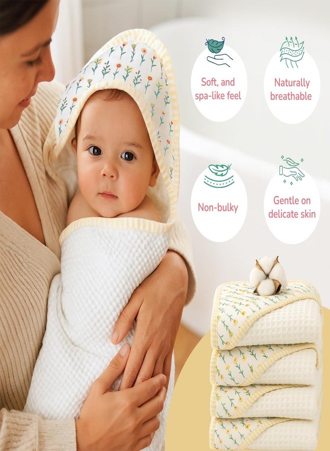 TIDY SLEEP Waffle Design Baby Bath Towel - Ultra Soft, Highly Absorbent Flora - Image 2