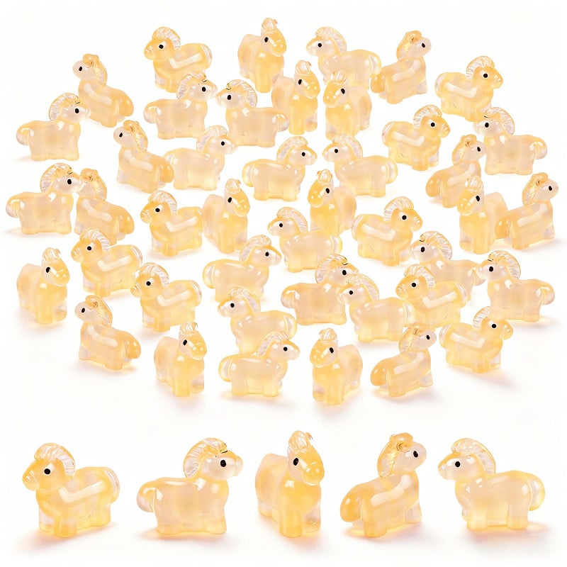 HOMICO 50 Pieces Mini Horse Animals Decor Luminous Mini Resin Animals for Dollhouse Micro Fairy Garden Landscape Aquarium Party Decorations - Image 3