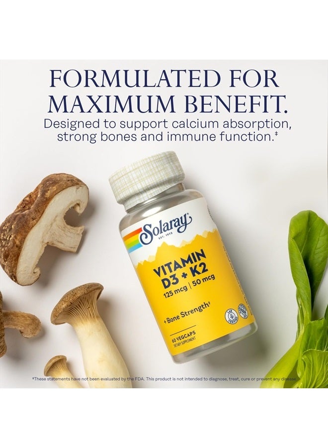 Solaray Vitamin D3 K2, K2 D3 Vitamin Supplement for Calcium Absorption, Bone Strength, Cardiovascular & Immune Function Support, Made Without Soy, 60-Day Guarantee, 60 Servings, 60 VegCaps  - Image 3