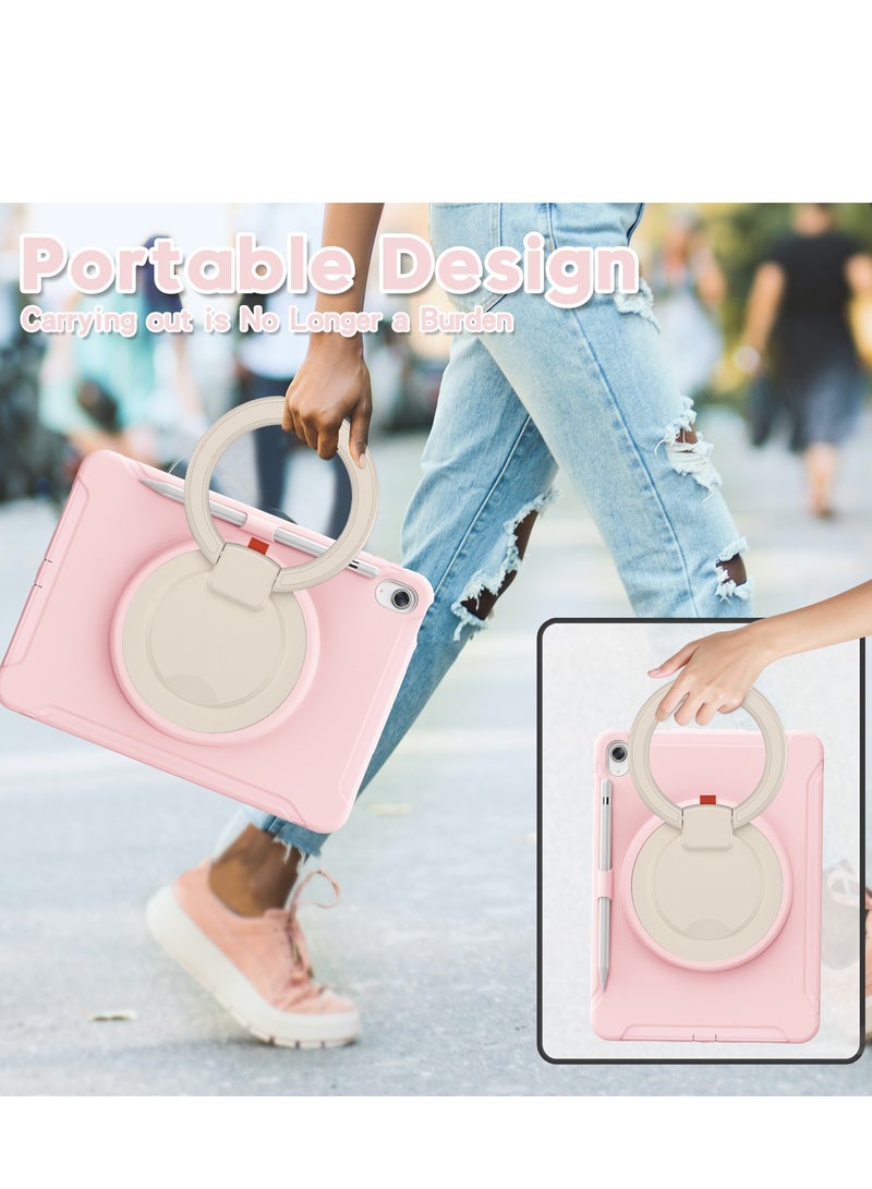 GULFLINK Rugged Heavy Duty Protective Case with Rotating Stand for ipad 10th 10.9 inch 2022（A2757/A2777）Colourful pink  - Image 3