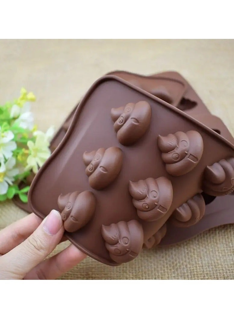 Goolsky 1pc 15 Cavity Funny Poop Faeces Shape Food Grade Silicone Cake Mold Chocolate Candy Silicone Mold DIY Kitchen Bakeware Baking Tools - Image 3