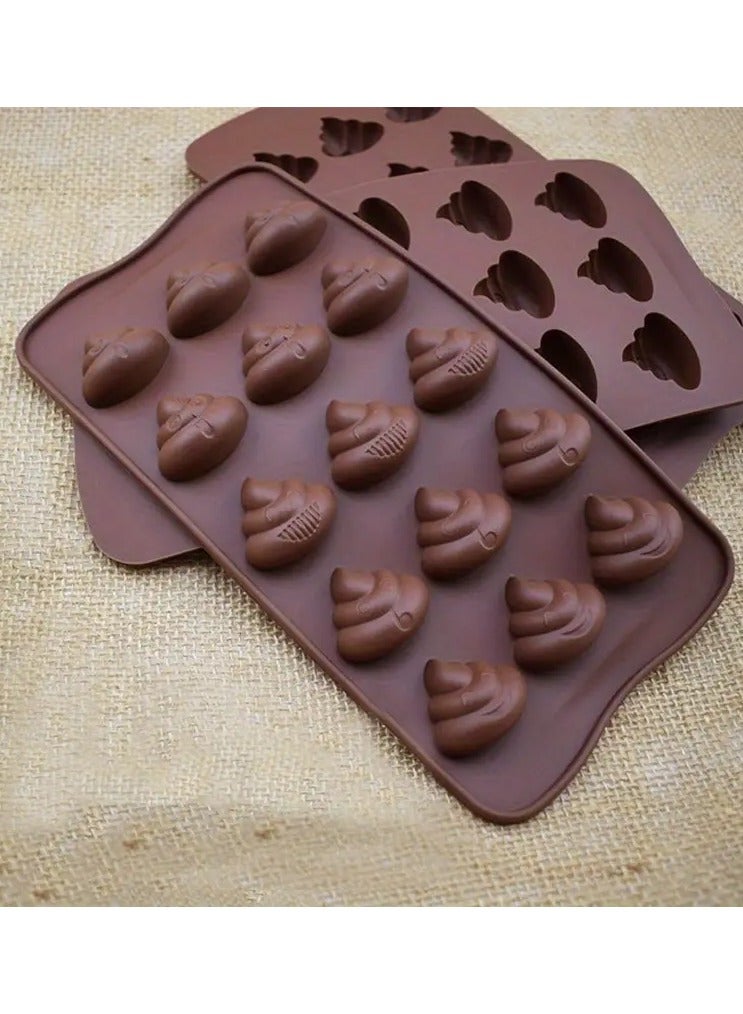 Goolsky 1pc 15 Cavity Funny Poop Faeces Shape Food Grade Silicone Cake Mold Chocolate Candy Silicone Mold DIY Kitchen Bakeware Baking Tools - Image 4
