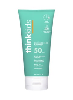Thinksport Thinksport Kids SPF 50+ Mineral Sunscreen – Safe, Natural Sunblock for Children - Water Resistant Sun Cream – Broad Spectrum UVA/UVB Sun Protection – Reef Friendly Sun Lotion, 6oz  - Image 1