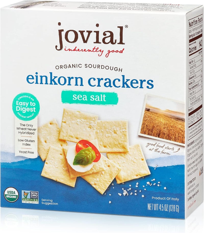 Jovial Organic Sourdough Einkorn Crackers with Sea Salt - Image 1