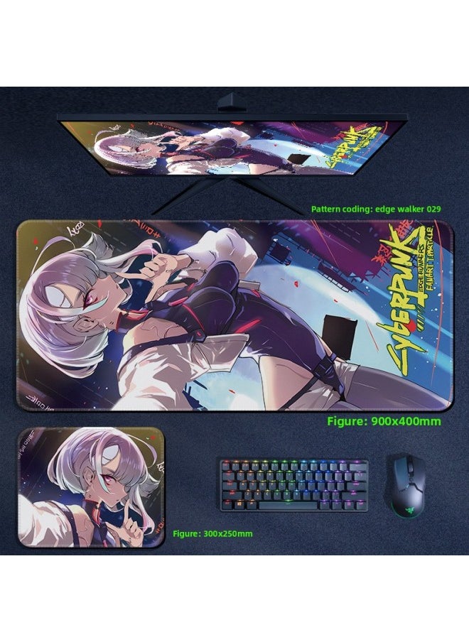 Generic - Cyberpunk Edge Walker Mouse Pad Computer Desktop Pad Lucy Edge Runner Cyberpunk 2077 Surrounding-Color:300x250x4mm-Pattern:Edge Walker 029 - Image 1