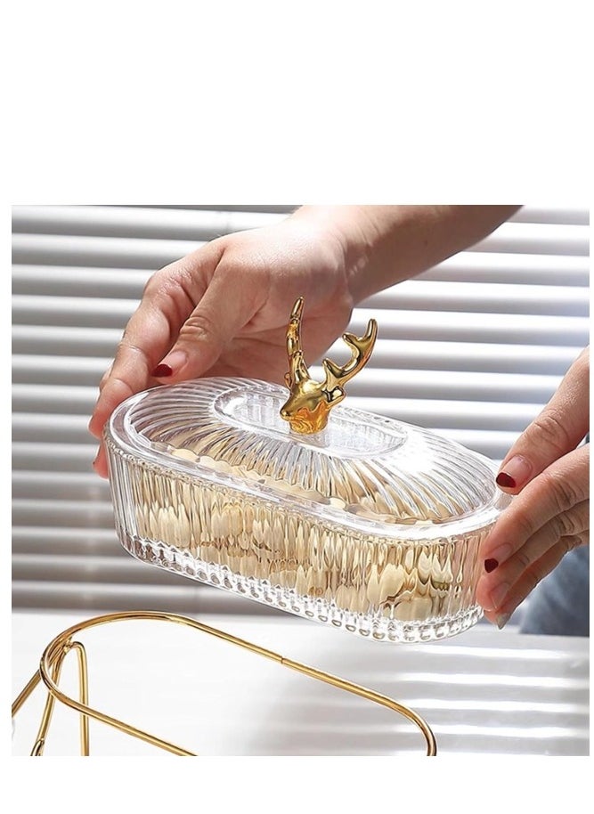 OASIS-TH 3 Layers Nut And Candy Serving Tray,  With Lid And Gold Plated Shelf, Snack Platter For Home Party, Light Luxury Style Acrylic Serving Tray for Home Decoration  - Image 5