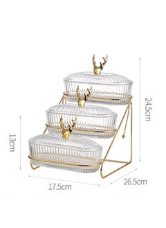 3 Layers Nut And Candy Serving Tray,  With Lid And Gold Plated Shelf, Snack Platter For Home Party, Light Luxury Style Acrylic Serving Tray for Home Decoration - pzsku/Z11E681A2787F0A032524Z/45/_/1737550187/8917fd57-3c91-46ea-a098-9d79cca6cb22