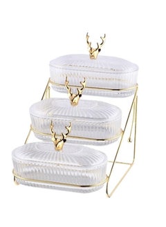 3 Layers Nut And Candy Serving Tray,  With Lid And Gold Plated Shelf, Snack Platter For Home Party, Light Luxury Style Acrylic Serving Tray for Home Decoration - pzsku/Z11E681A2787F0A032524Z/45/_/1737550188/c111f987-5ede-436b-8bf4-5e7717dd56c0