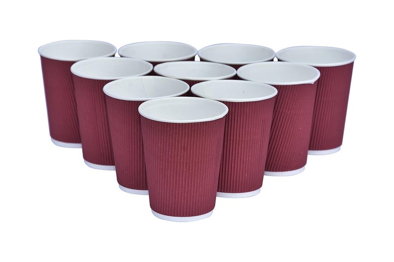 SEZ 250 ML Mehroon Ripple Paper Disposable Coffee Cups for Event Wedding Party and Office use Pack of 500 - Image 4