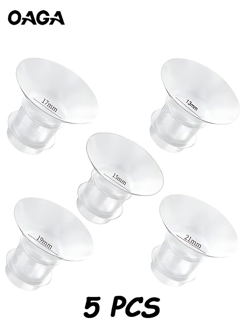 OAGA 5PCS Versatile Milk Pump Insert Converters,Multiple Sizes (13mm,15mm,17mm,19mm,21mm)Compatible with Medela, Willow, TSRETE, Momcozy S9/S10/S12 Wearable Hand Free Breast Pump, Reduce 24mm Shield/Flange Tunnel Down to Correct Size - Image 1