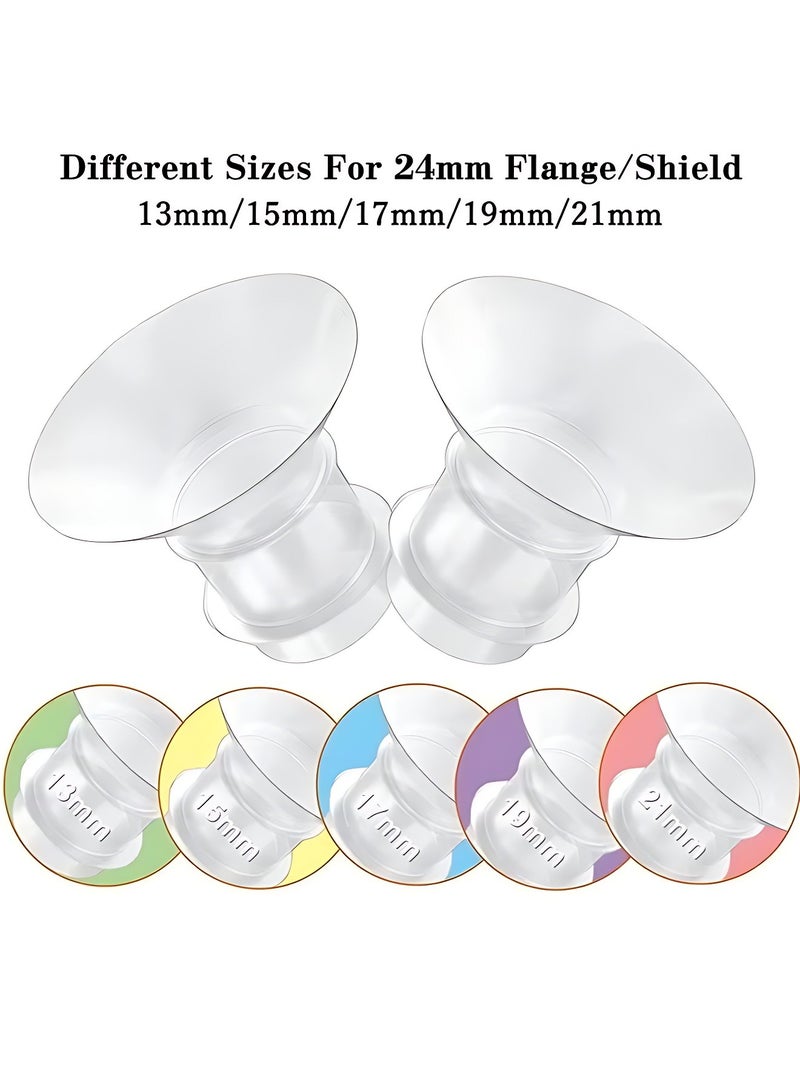 OAGA 5PCS Versatile Milk Pump Insert Converters,Multiple Sizes (13mm,15mm,17mm,19mm,21mm)Compatible with Medela, Willow, TSRETE, Momcozy S9/S10/S12 Wearable Hand Free Breast Pump, Reduce 24mm Shield/Flange Tunnel Down to Correct Size - Image 2