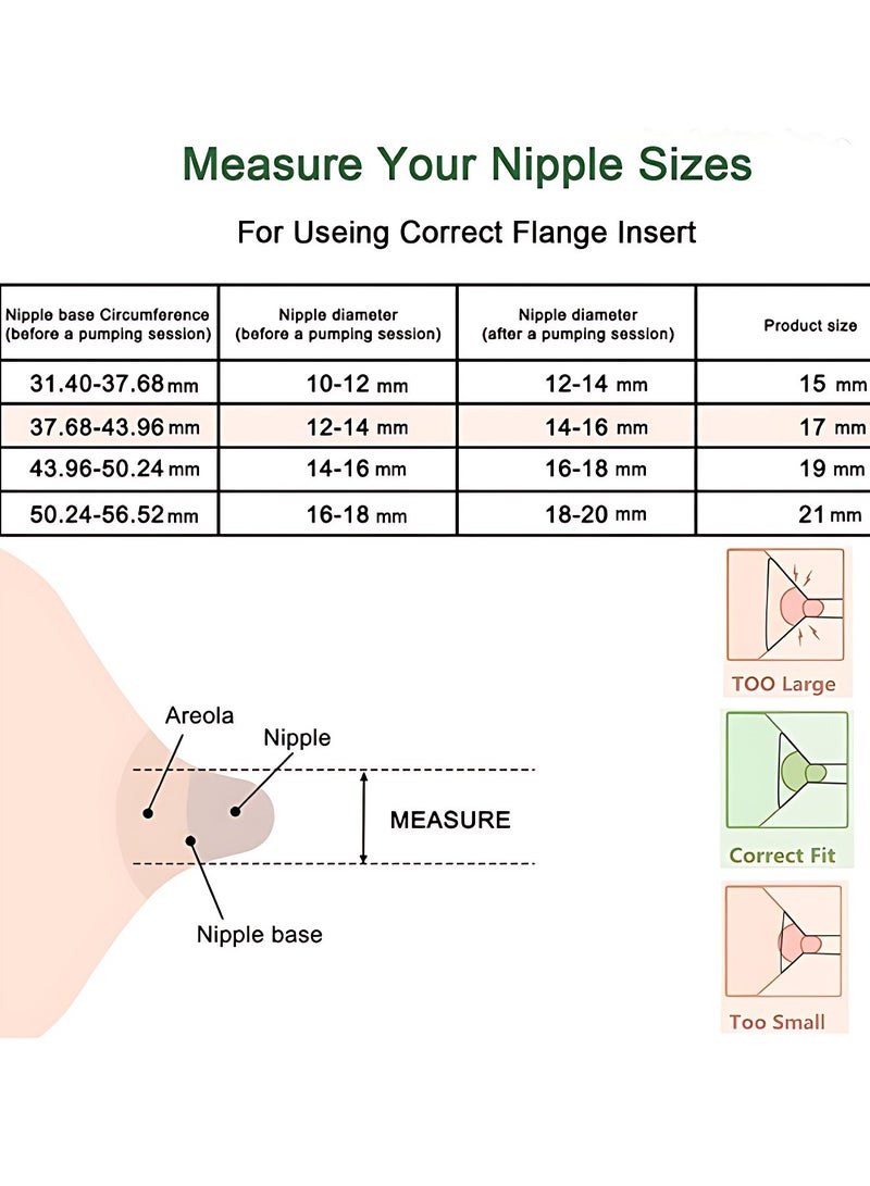 OAGA 5PCS Versatile Milk Pump Insert Converters,Multiple Sizes (13mm,15mm,17mm,19mm,21mm)Compatible with Medela, Willow, TSRETE, Momcozy S9/S10/S12 Wearable Hand Free Breast Pump, Reduce 24mm Shield/Flange Tunnel Down to Correct Size - Image 3