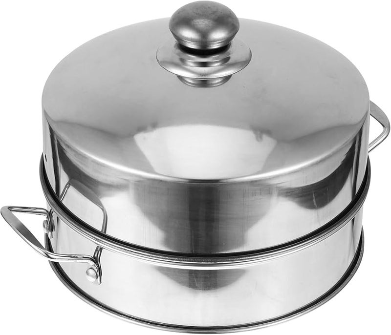 سلة بخارية من الفولاذ المقاوم للصدأ مع غطاء للخضروات والزلابيا والمأكولات البحرية للطهي الصحي - Image 1