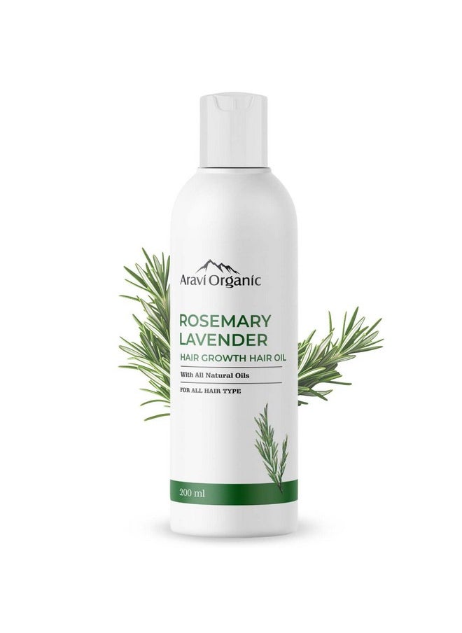 Aravi Organic Rosemary Lavender Hair Oil For Healthy Hair, Scalp, Hair Roots - 100% Pure & Natural - For Hair Growth & Hair Fall Control - 200 Ml  - Image 1