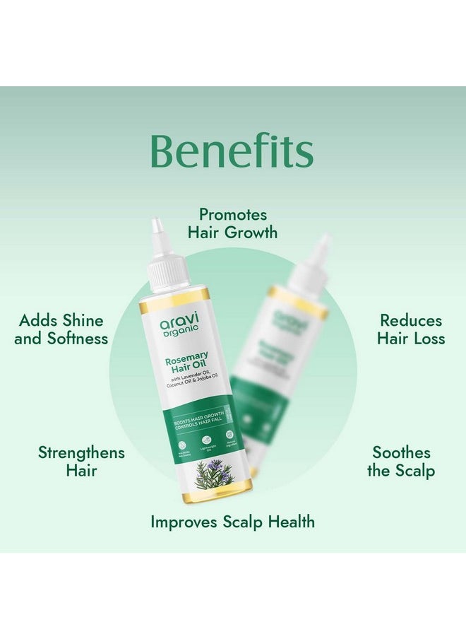 Aravi Organic Rosemary Lavender Hair Oil For Healthy Hair, Scalp, Hair Roots - 100% Pure & Natural - For Hair Growth & Hair Fall Control - 200 Ml  - Image 2