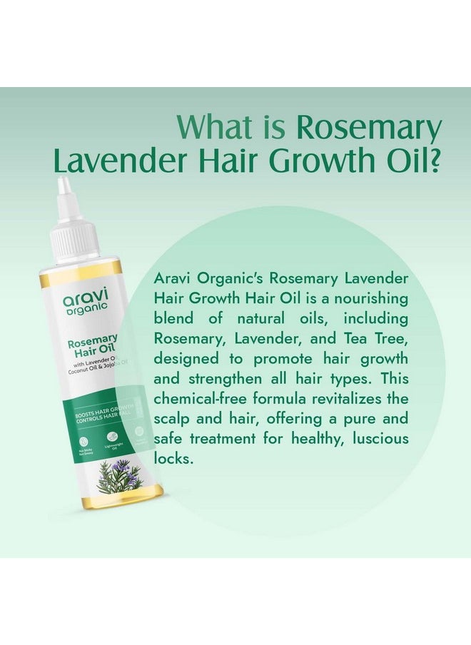 Aravi Organic Rosemary Lavender Hair Oil For Healthy Hair, Scalp, Hair Roots - 100% Pure & Natural - For Hair Growth & Hair Fall Control - 200 Ml  - Image 3