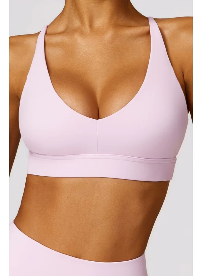 كون.يوغا Womens Striped Back Sports Bra - Padded Low Impact Workout Yoga Bra with Removable Built in Bra