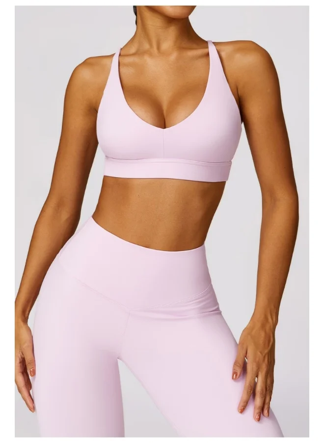 كون.يوغا Womens Striped Back Sports Bra - Padded Low Impact Workout Yoga Bra with Removable Built in Bra