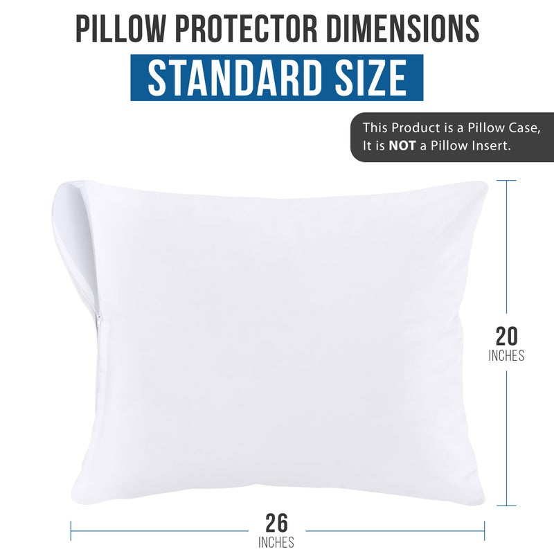 Utopia Bedding Waterproof Pillow Protectors Zippered (2 Pack, White) Standard Size, Zippered Pillowcases, Bed Bug Proof Pillow Encasement Covers 20 x 26 Inches - Image 3