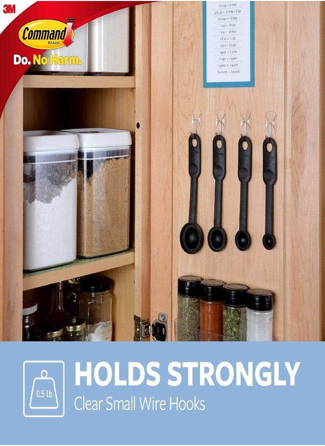 Command Command Small Wire Toggle Hooks, Damage Free Hanging Wall Hooks with Adhesive Strips, No Tools Wall Hooks for Hanging Decorations in Living Spaces, 10 Clear Hooks and 12 Command Strips  - Image 2