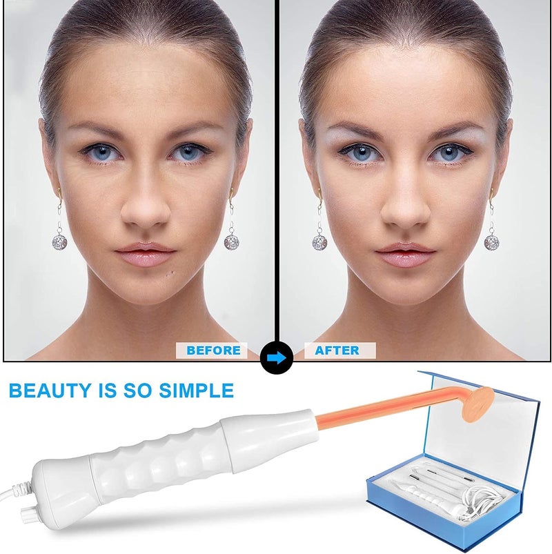 Concepta Portable High Frequency Machine Facial Wand Acne for Skin Tightening Acne Spot Wrinkles Reducing Puffy Eyes Dark Circles Dispel Freckle 4 in 1 Handheld High Frequency Machine for Face & Hair - Image 3