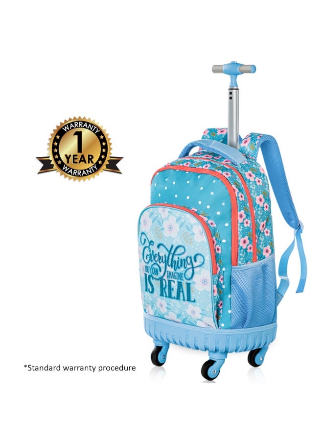 Eazy Kids Eazy Kids 18" 4-Wheel Trolley School Set w/ Lunch Bag and Pencil case – Flora Edition  - Image 2