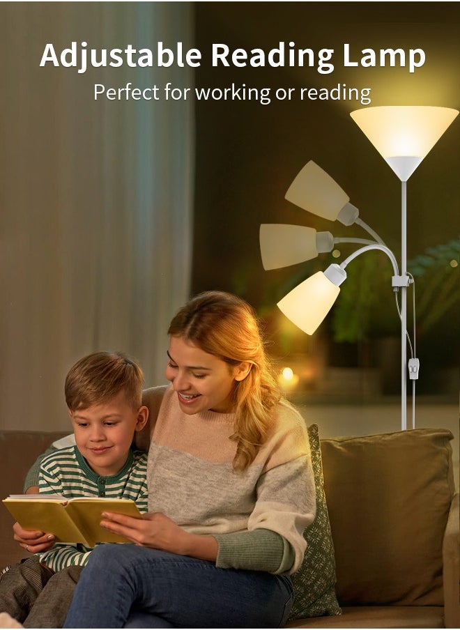 Sumkyle - Floor Lamp, Modern Design Standing Lamp, White Lampshade, Tall Lamp, Suitable for Living Room/Bedroom/Study/Office White 178 cm - Image 1