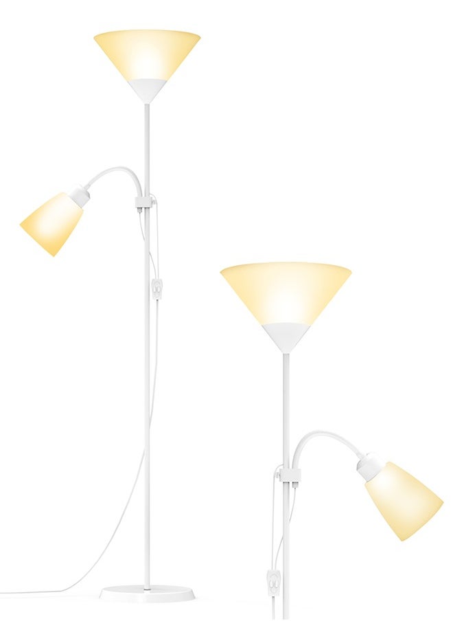 Sumkyle - Floor Lamp, Modern Design Standing Lamp, White Lampshade, Tall Lamp, Suitable for Living Room/Bedroom/Study/Office White 178 cm - Image 1