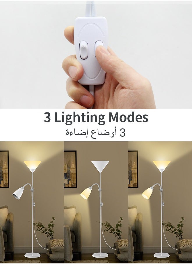 Sumkyle - Floor Lamp, Modern Design Standing Lamp, White Lampshade, Tall Lamp, Suitable for Living Room/Bedroom/Study/Office White 178 cm - Image 1