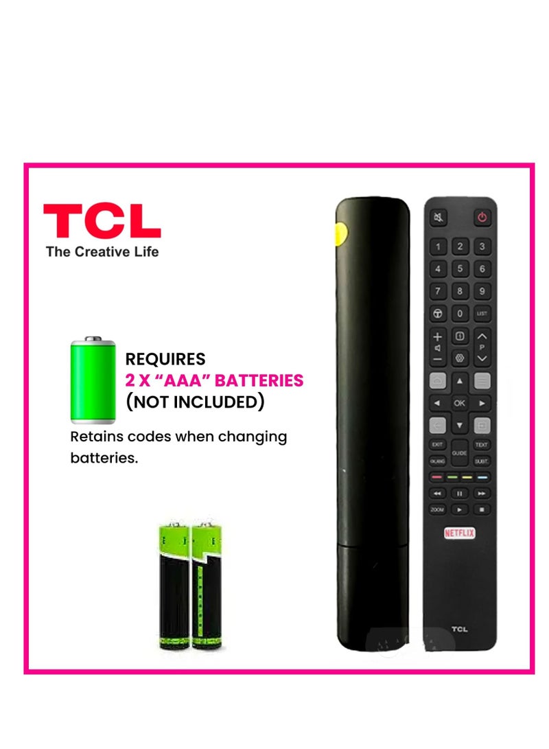 ريموت كنترولز جهاز تحكم عن بُعد لتلفزيون TCL الذكي – متوافق مع جميع شاشات LED وLCD وUHD - Image 4